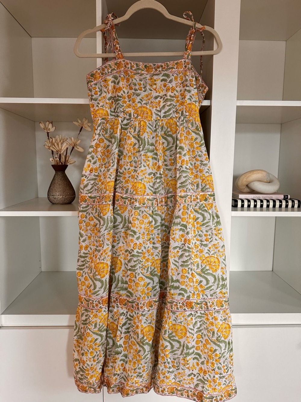 Shade Amour Mason Floral Midi Dress Color Mari Gold Fields NWT